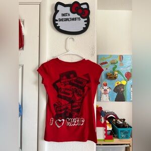 Y2K i heart music baby tee